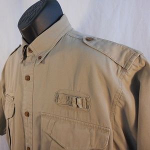 Cabela's Outdoors size M Shirt Khaki Short Sleeve